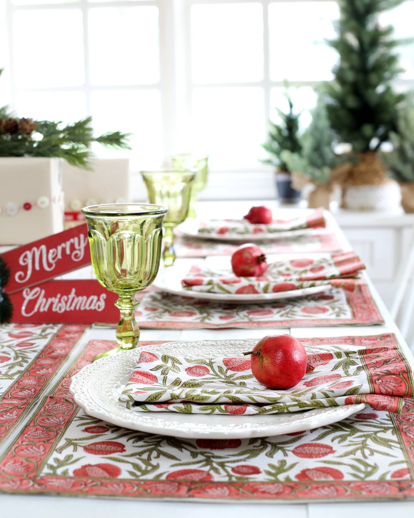 Pomegranate Cotton Tablecloth - Rectangular