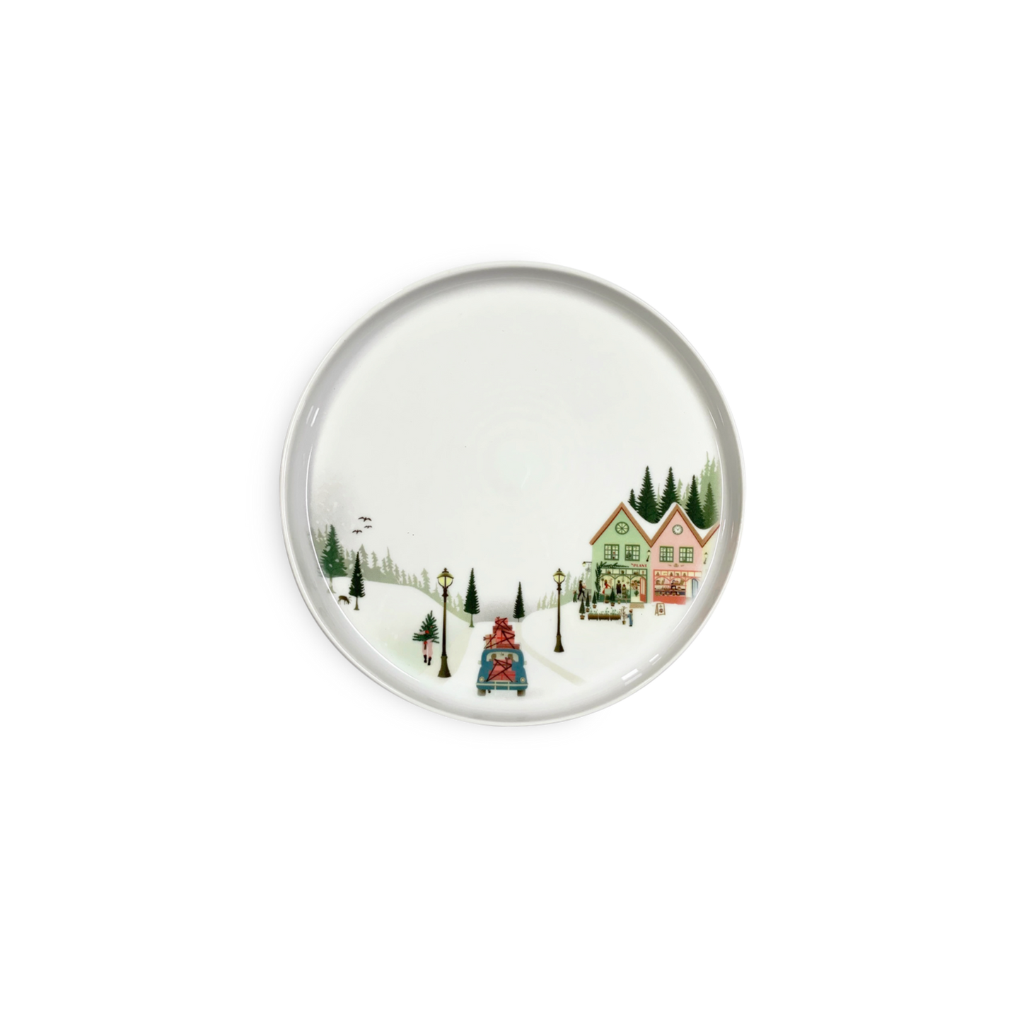 Winter La Plagne Holiday Salad/Dessert Plate - Set of 4