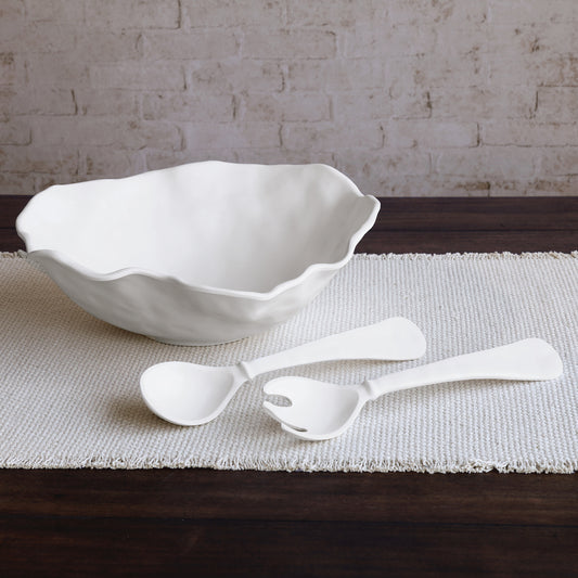 Bianca Salad Servers - White Melamine