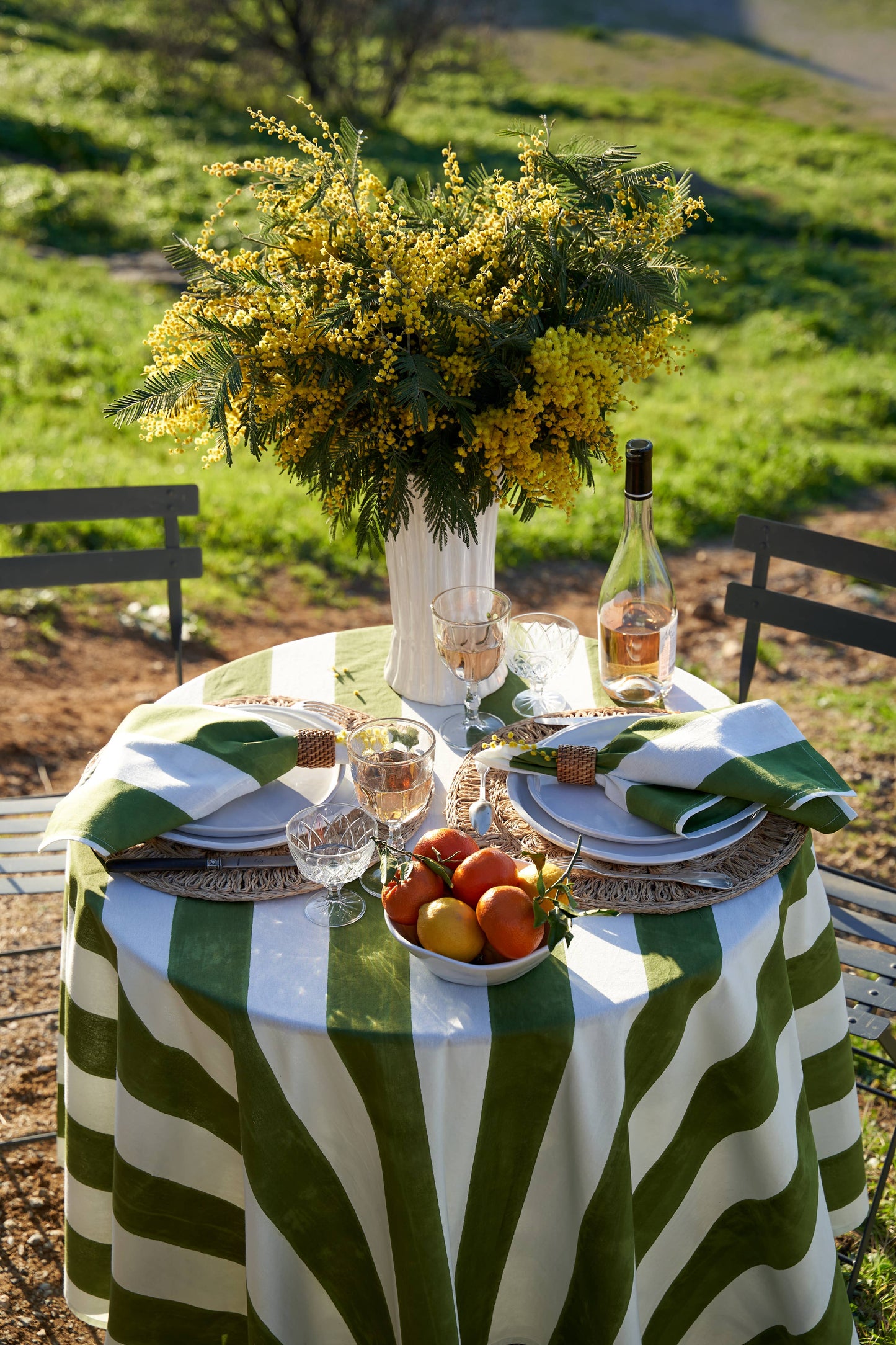 St. Tropez Striped Cotton Dinner Napkins - Set of 6