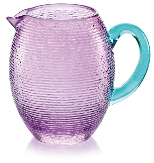Luca Water Carafe - Amethyst with Tourquoise Handle