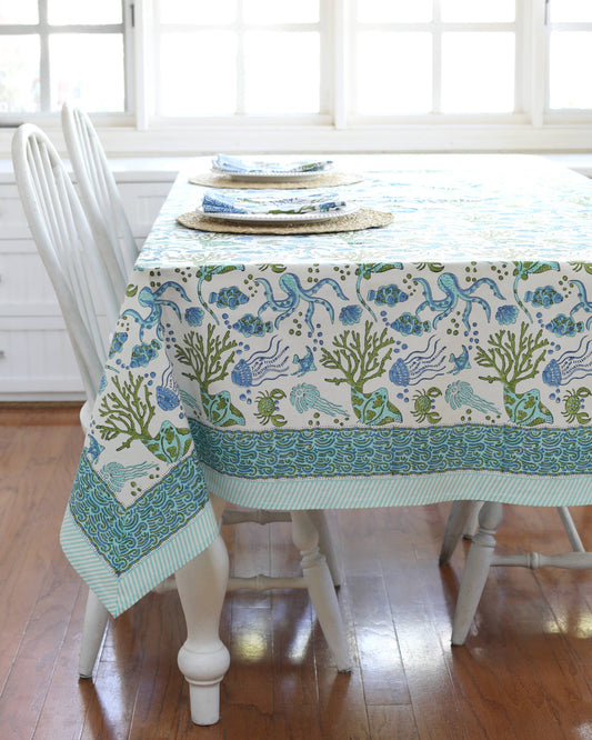 Sea Life Cotton Tablecloth - Rectangular