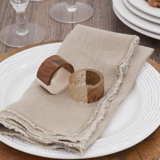 Napkin Rings - Wood and Resin - Set of 4