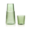 Narisco Pleated Glass Carafe - Green