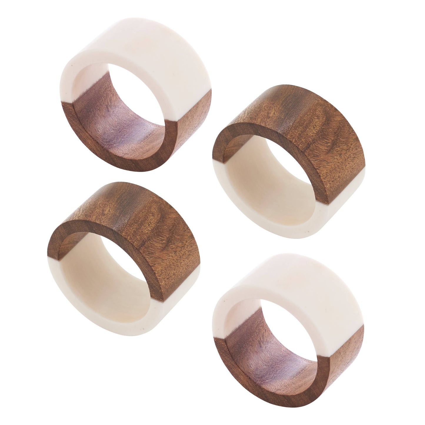 Napkin Rings - Wood and Resin - Set of 4