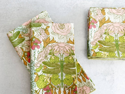 Dragonfly Garden Cocktail Napkins - Set of 4