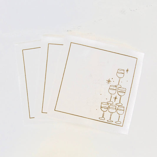 Golden Bubbles Cocktail Napkin Roll