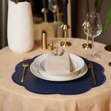 Nurture Navy Blue Faux Leather Placemat - Set of 2