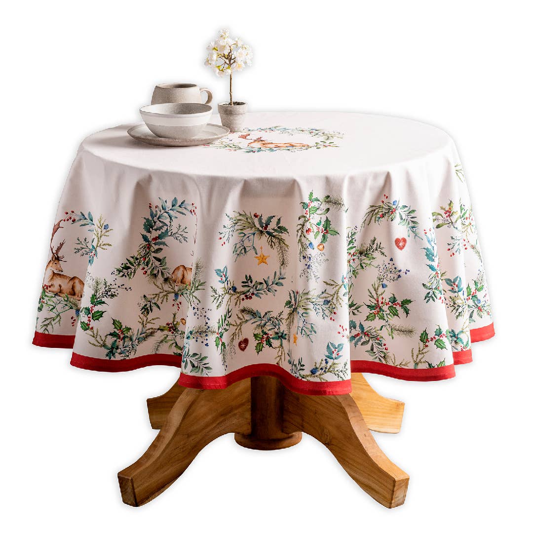 Holly Time Winter Tablecloth