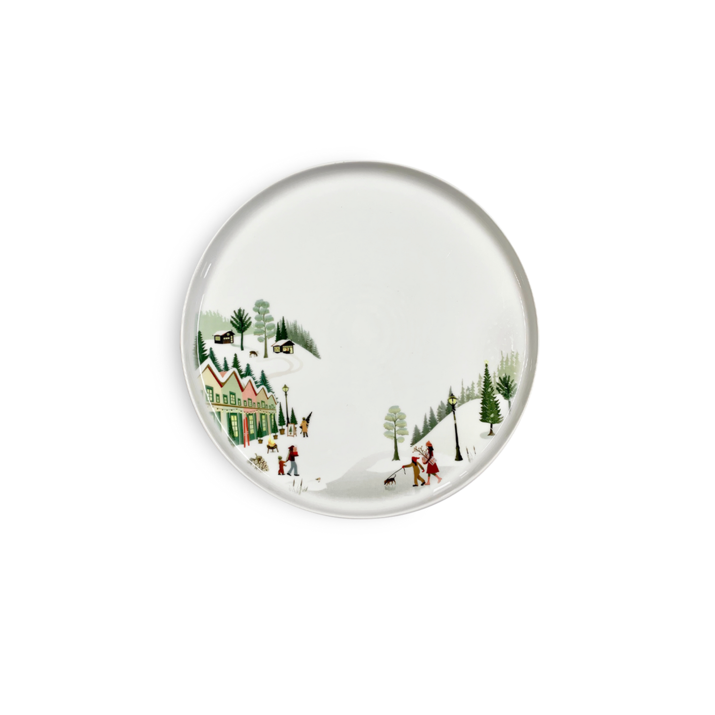 Winter La Plagne Holiday Dinner Plate - Set of 4