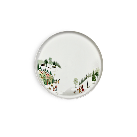 Winter La Plagne Holiday Dinner Plate - Set of 4