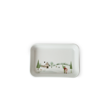 Winter La Plagne Holiday Appetizer Serving Plates - Set of 4