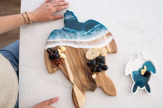 Ocean Vibes Charcuterie Board - Turtle Shaped