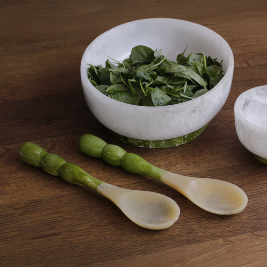 Bubble Salad Servers - Green Resin