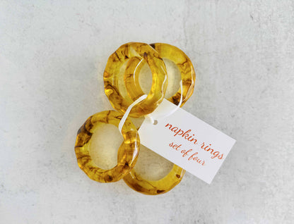 Colored Element Napkin Rings- Set of 4
