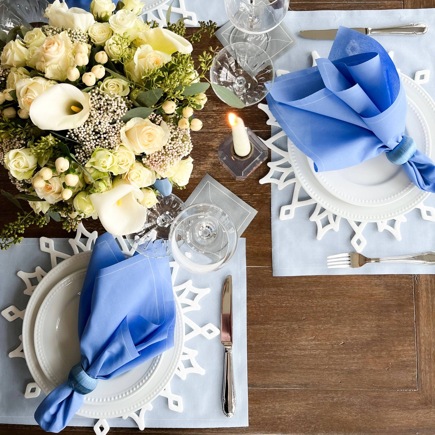 Grey Silver Fox Cocktail Napkin Roll