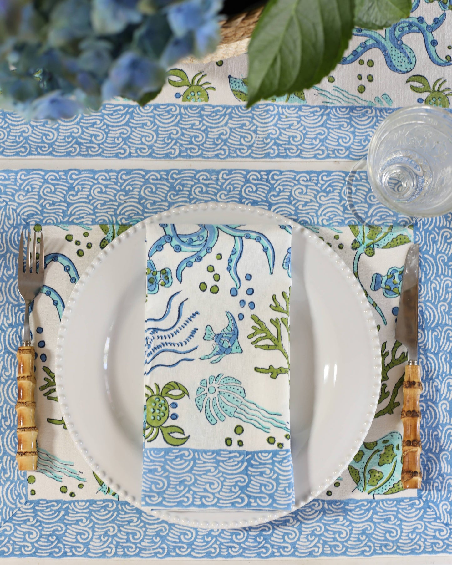 Sea Life Cotton Dinner Napkins - Set of 4
