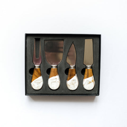 Resin Coated Cheese Knife Set - Set of 4