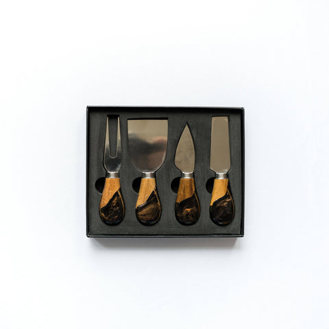 Resin Coated Cheese Knife Set - Set of 4