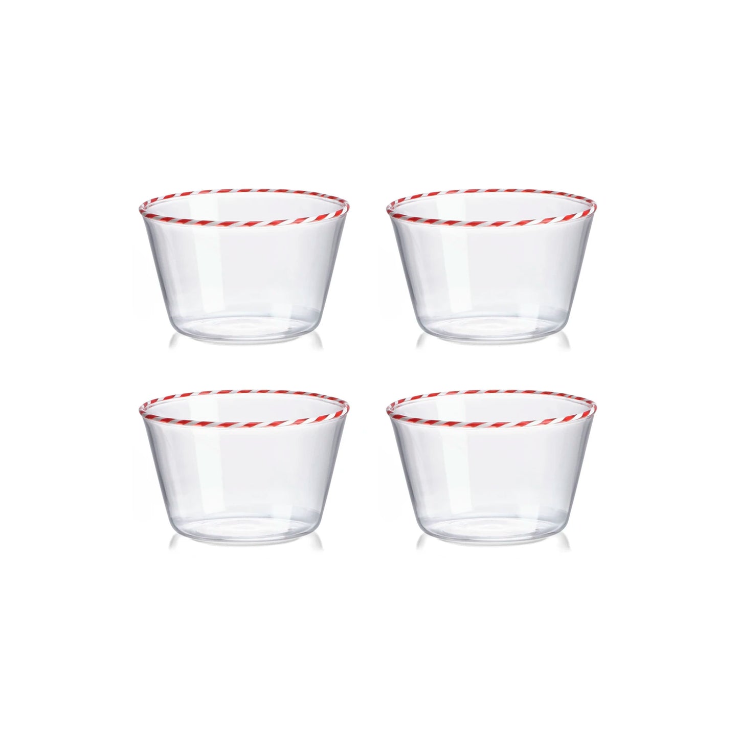 Sweet Candy Cane Bowls - Set of 4
