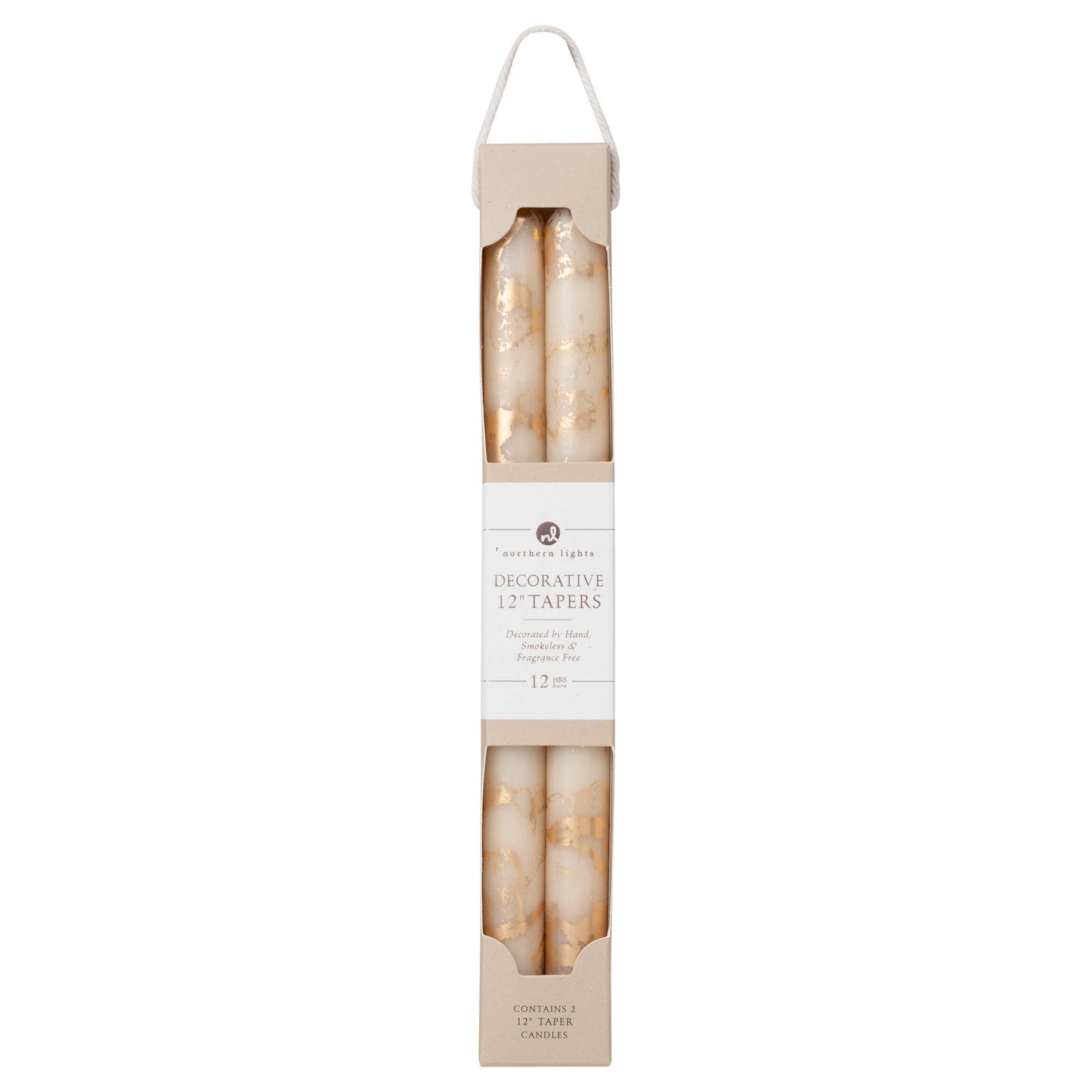 Decorative Gold Metallic 12" Taper Candles - 2pk