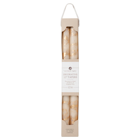 Decorative Gold Metallic 12" Taper Candles - 2pk