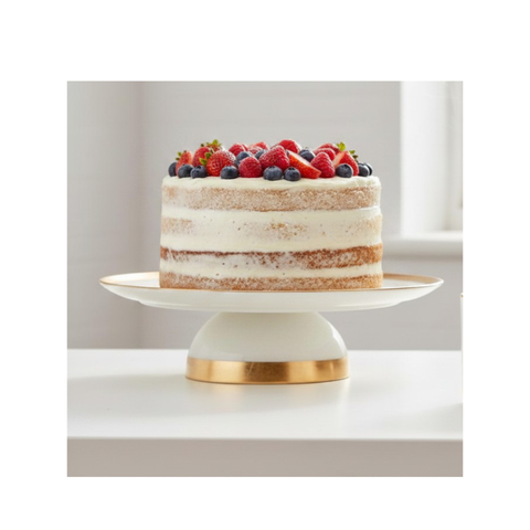 Camilla Footed Gold Band Cake Stand