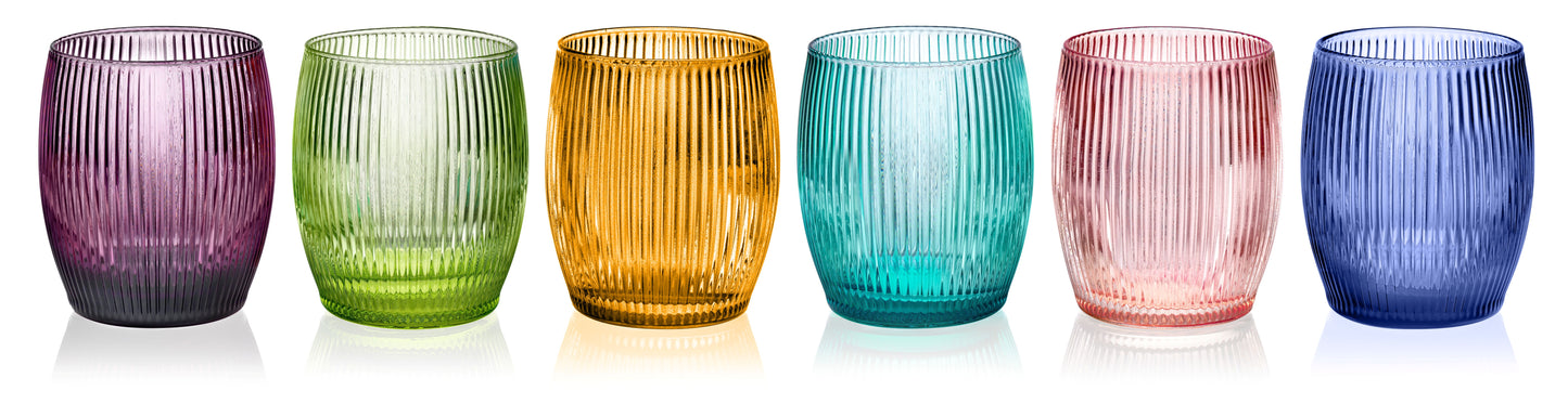 Gluglu Glasses Assorted Colors - Set of 6 glasses