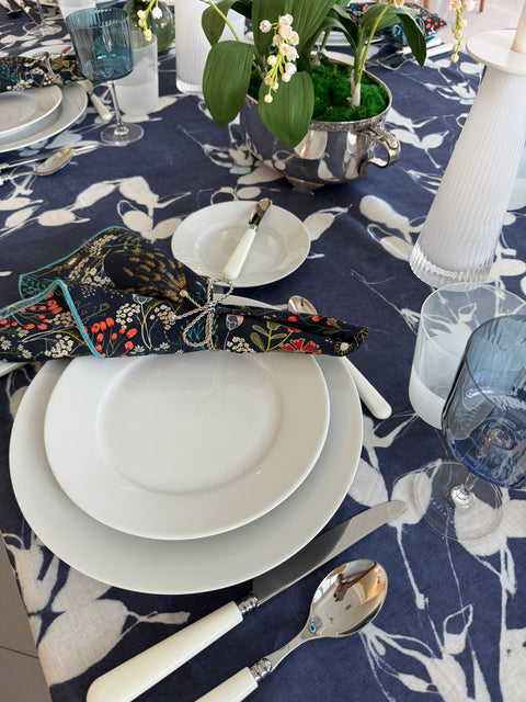 Porto Indigo Tablecloth - Rectangular