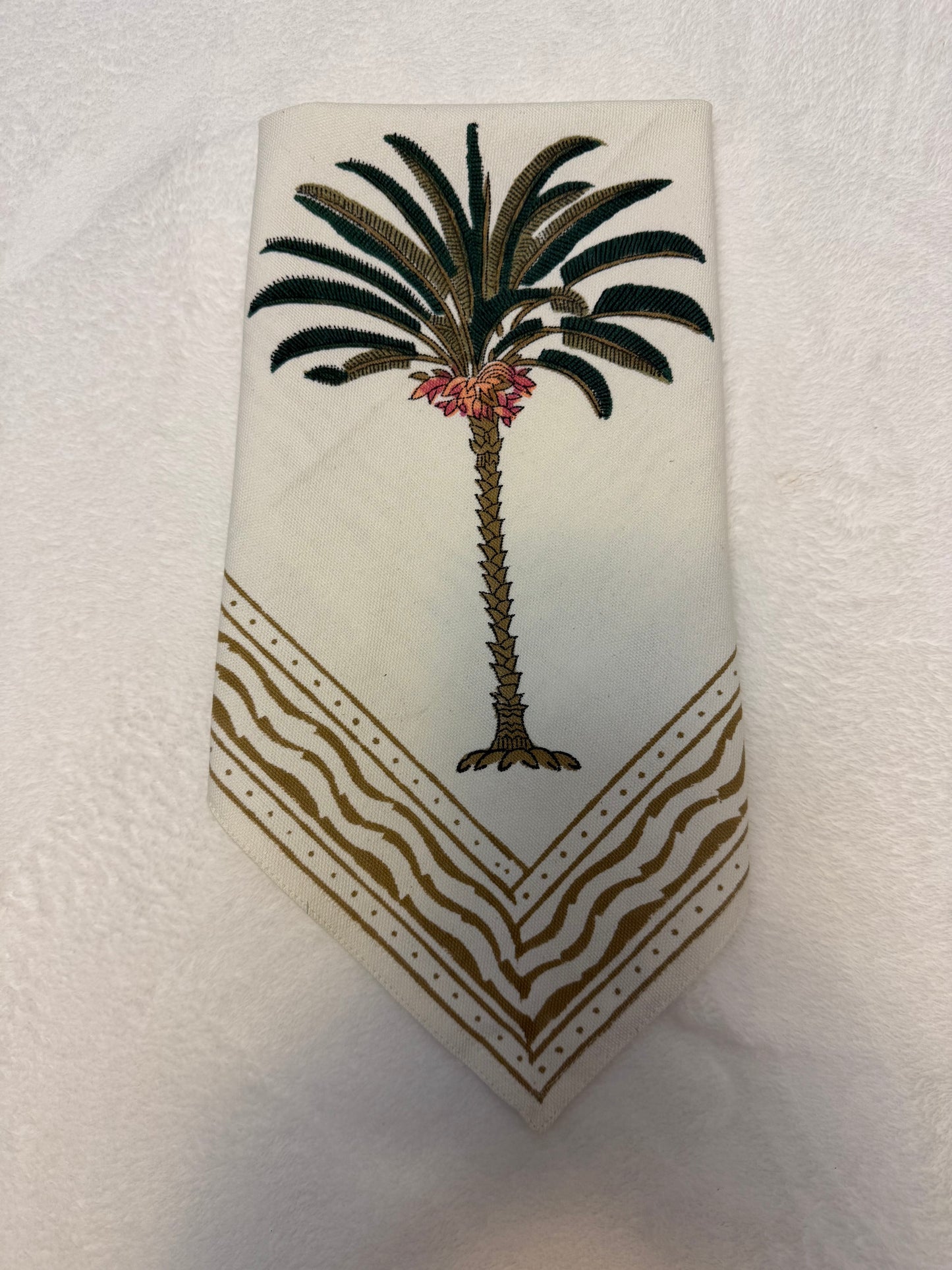Green Palm Tree Dinner Napkin - Set of 4