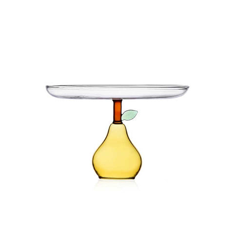 Fruits and Flowers Raised Yellow Pear Stand