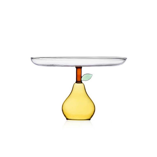 Fruits and Flowers Raised Yellow Pear Stand