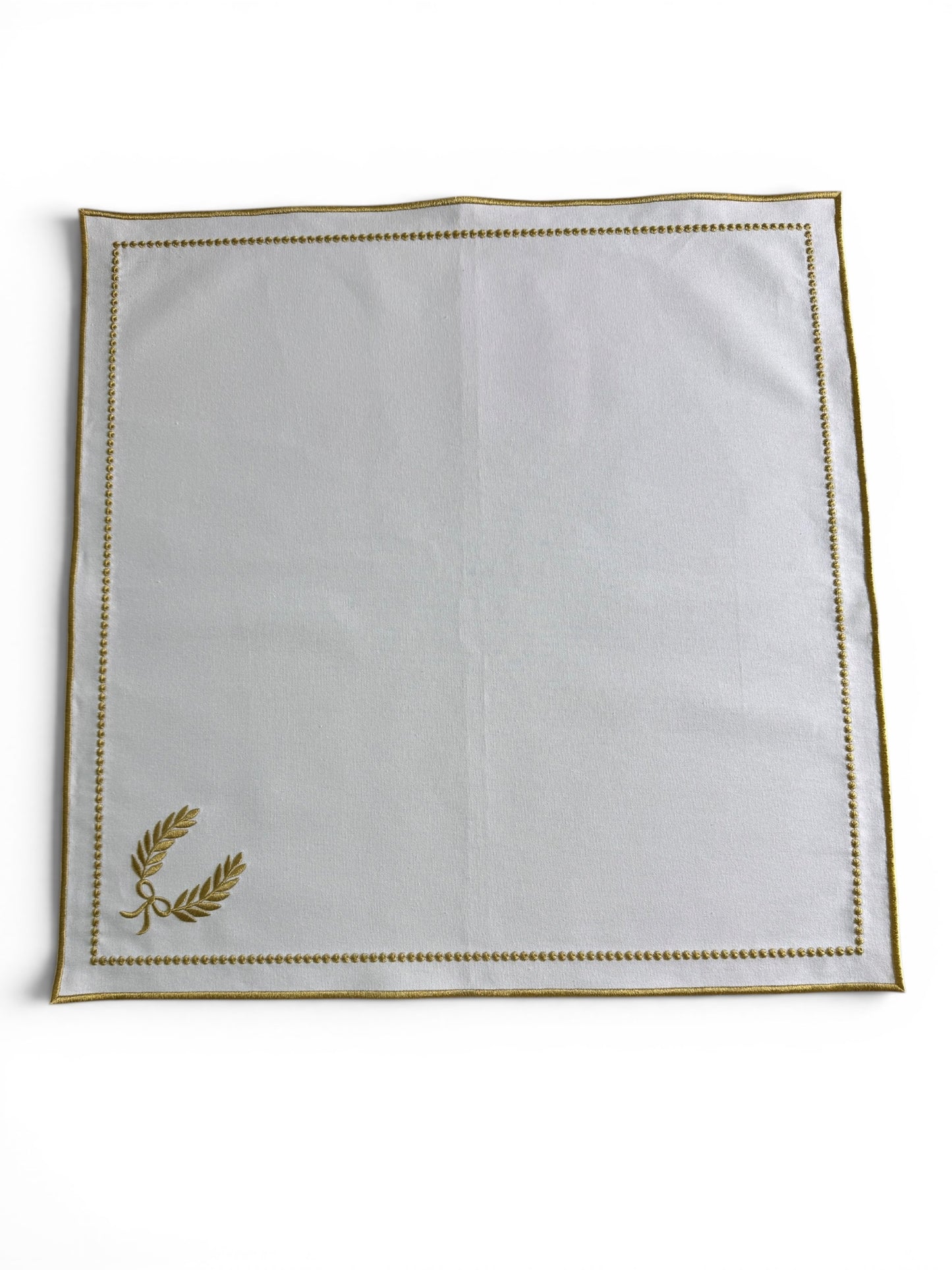 Luna White Gold Dinner Napkins - Set of Two