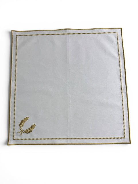 Luna White Gold Dinner Napkins - Set of Two
