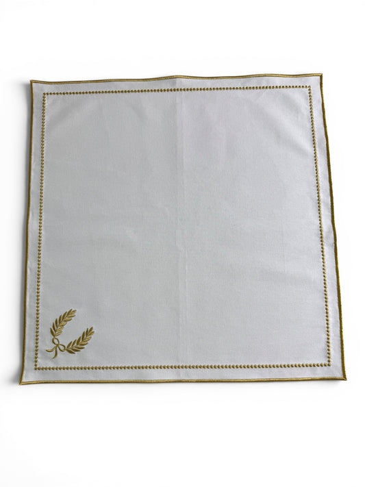 Luna White Gold Dinner Napkins - Set of Two