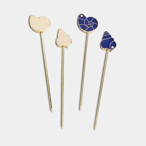 Pearl Shell Cocktail & Appetizer Picks - Set of 4