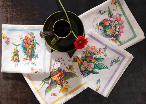 Pesciflora Dinner Napkins - Set of 4