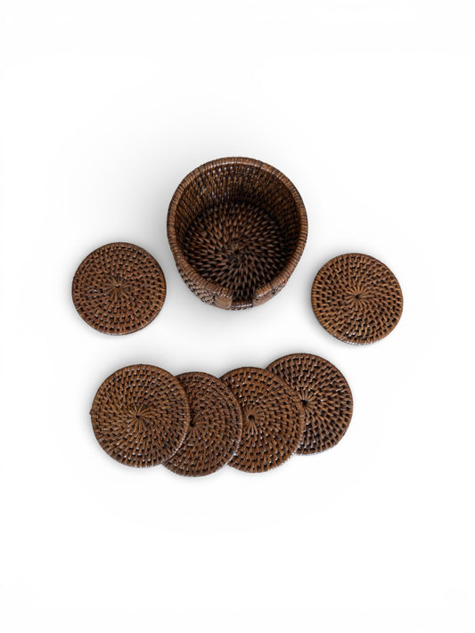 Rattan Coasters - Set of 6