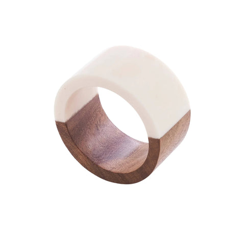 Napkin Rings - Wood and Resin - Set of 4