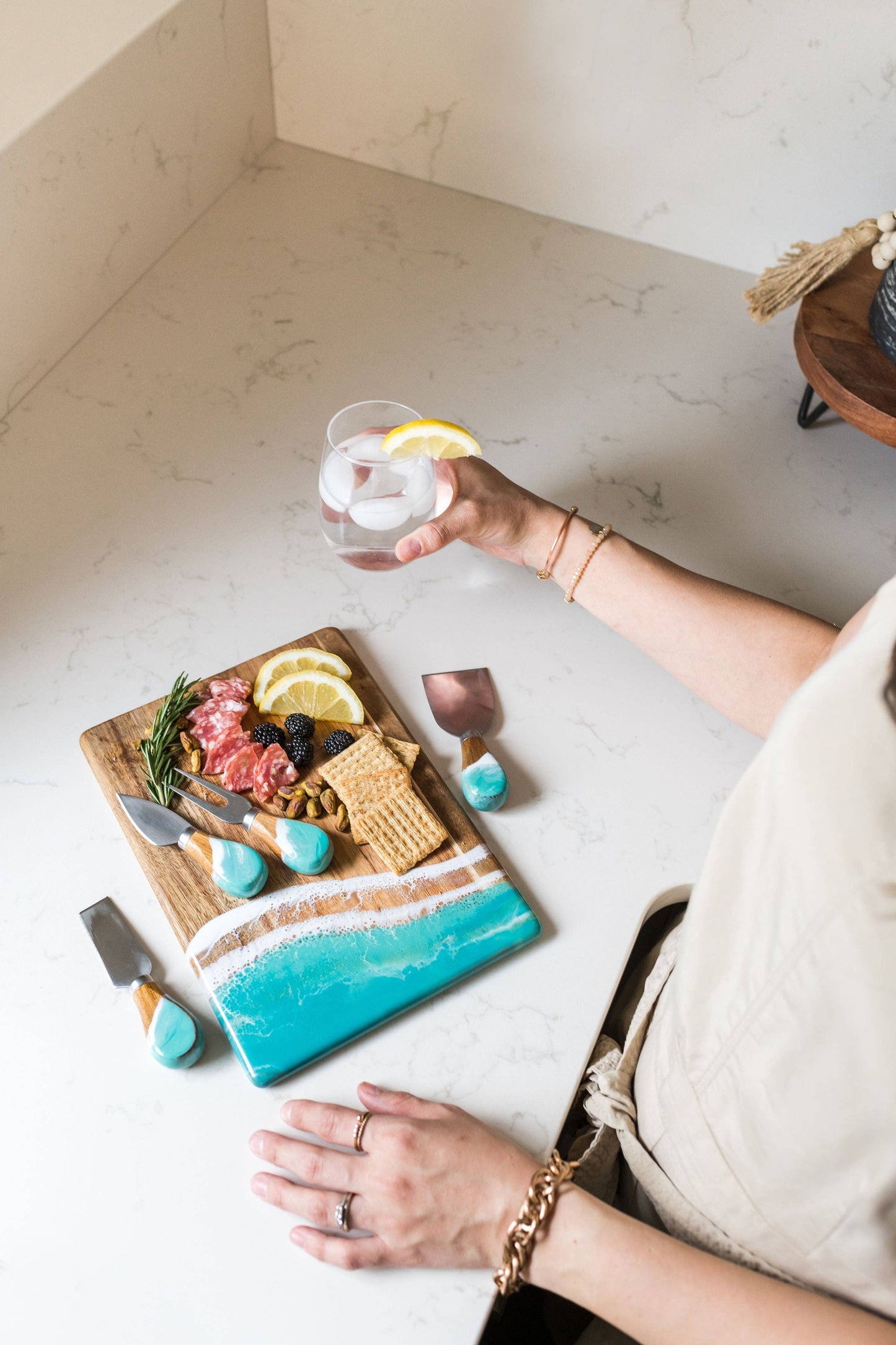 Resin Coated Cheese Knife Set - Set of 4