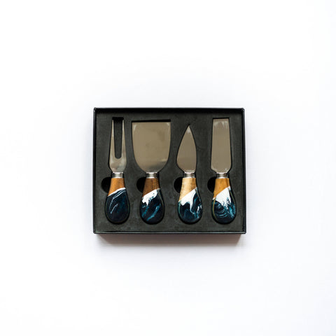 Resin Coated Cheese Knife Set - Set of 4