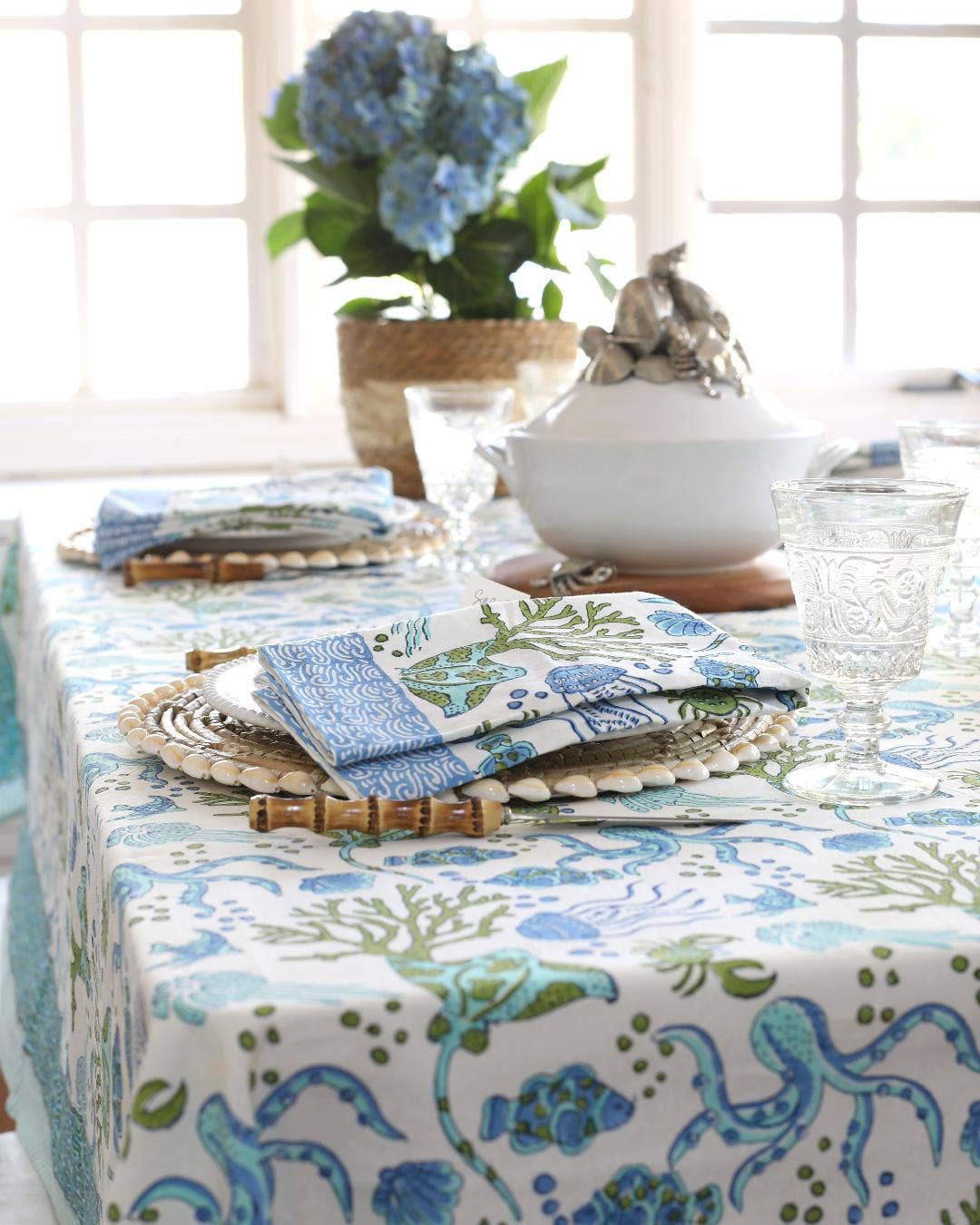 Sea Life Cotton Tablecloth - Rectangular