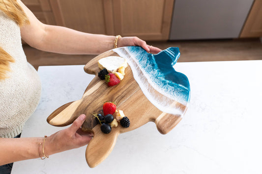 Ocean Vibes Charcuterie Board - Turtle Shaped