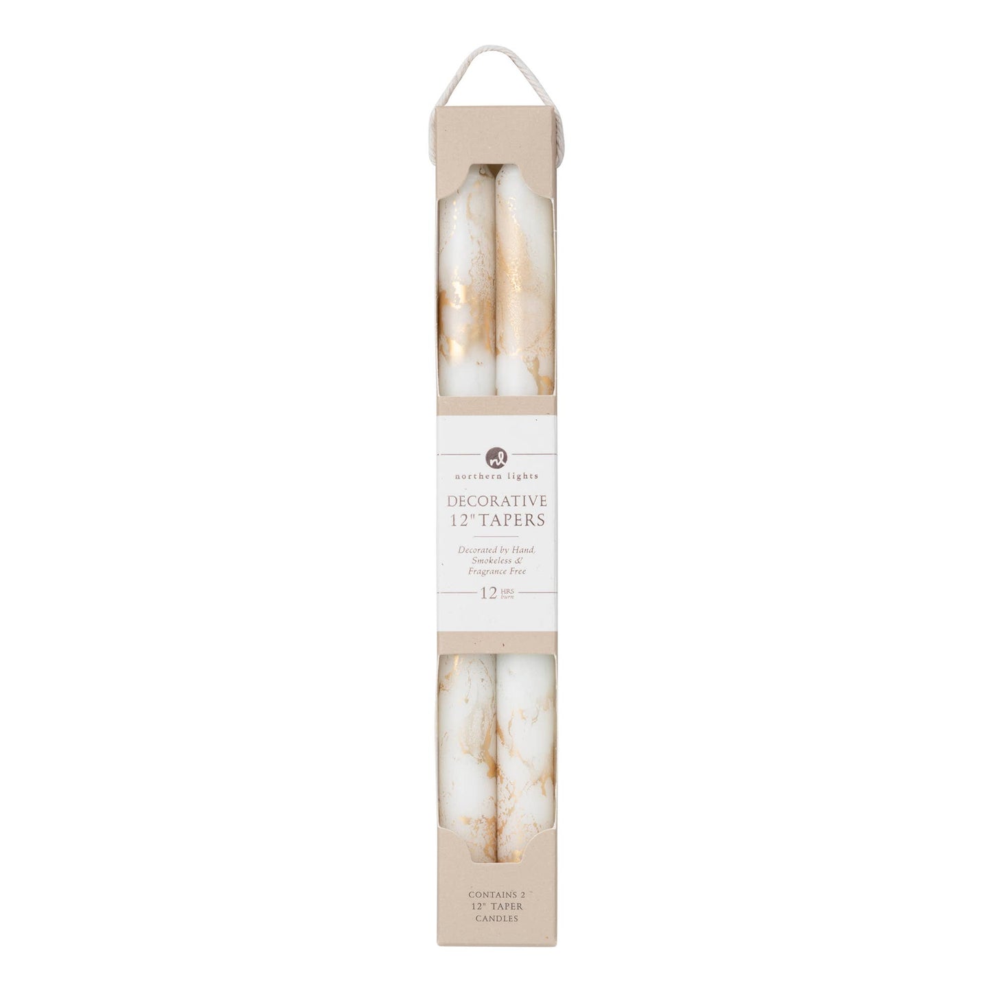 Decorative Gold Metallic 12" Taper Candles - 2pk