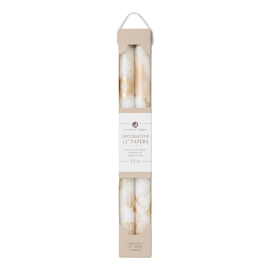 Decorative Gold Metallic 12" Taper Candles - 2pk
