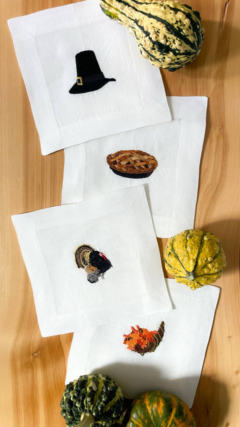 Thanksgiving Cocktail Napkins - Set of 4