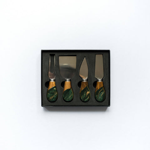 Resin Coated Cheese Knife Set - Set of 4