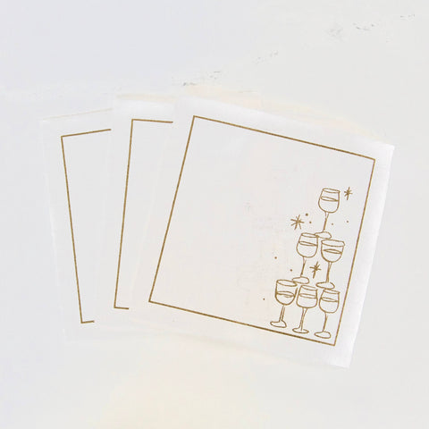 Golden Bubbles Cocktail Napkin Roll