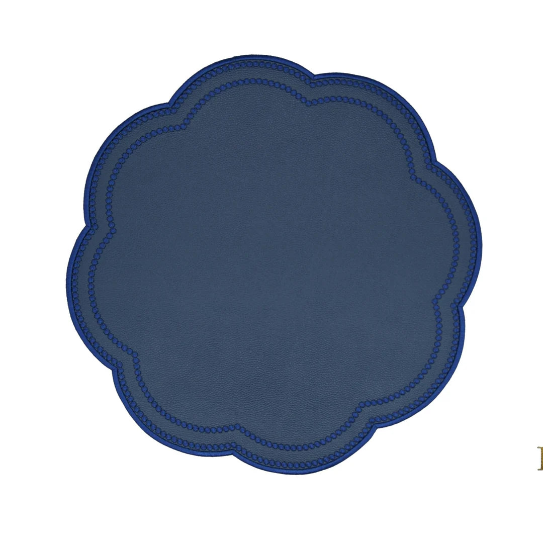 Nurture Navy Blue Faux Leather Placemat - Set of 2